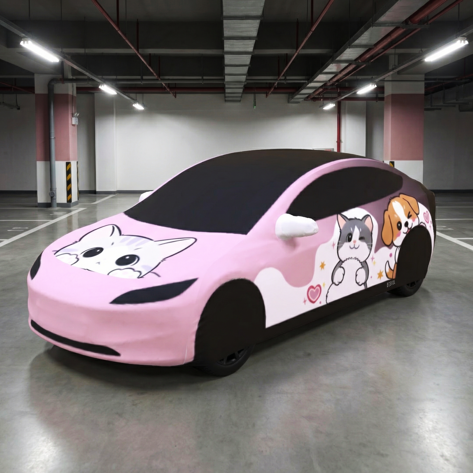 Cute Pet Dream Car | Custom Printed Stretch Car Cover by BESVOL