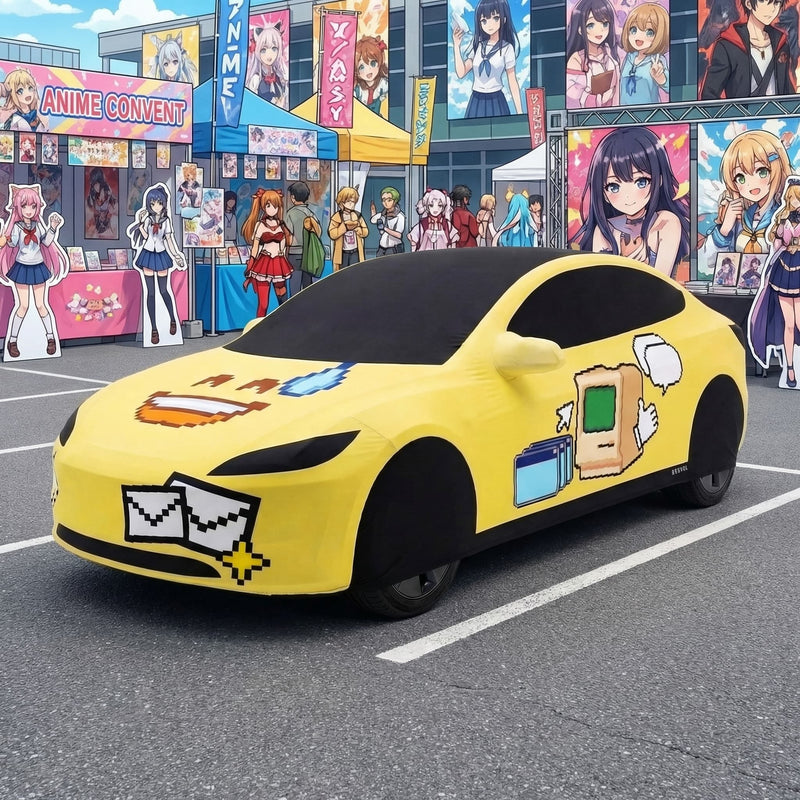BESVOL Dreamcraft Entry | Pixel Anime Convention Edition Stretch Car Cover
